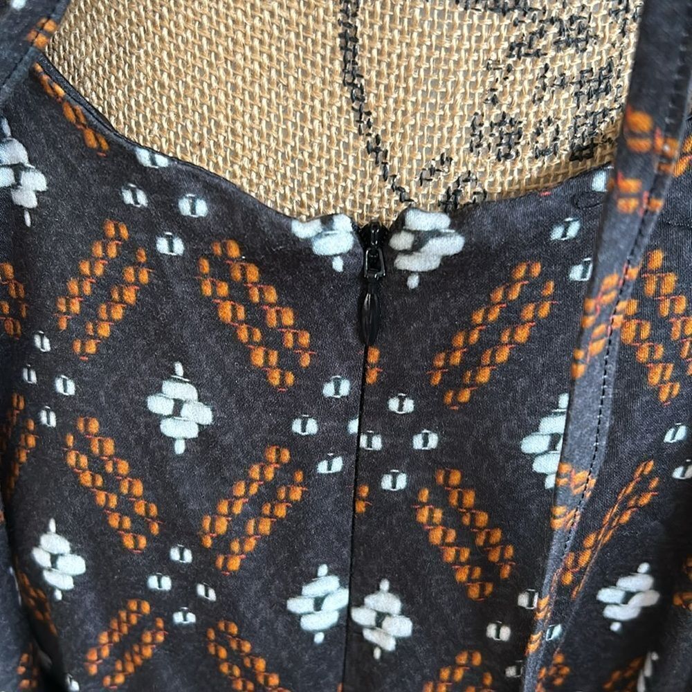 NWOT Autumn Adeigbo Camille Diamond Print Puff Sleeve Lace Up Back Mini Dress 8 - Picture 14 of 16